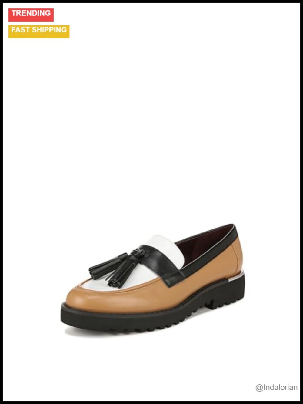 Women's Lug Sole Tassel Loafers Almond Toe Platform Slip On Faux Leather
